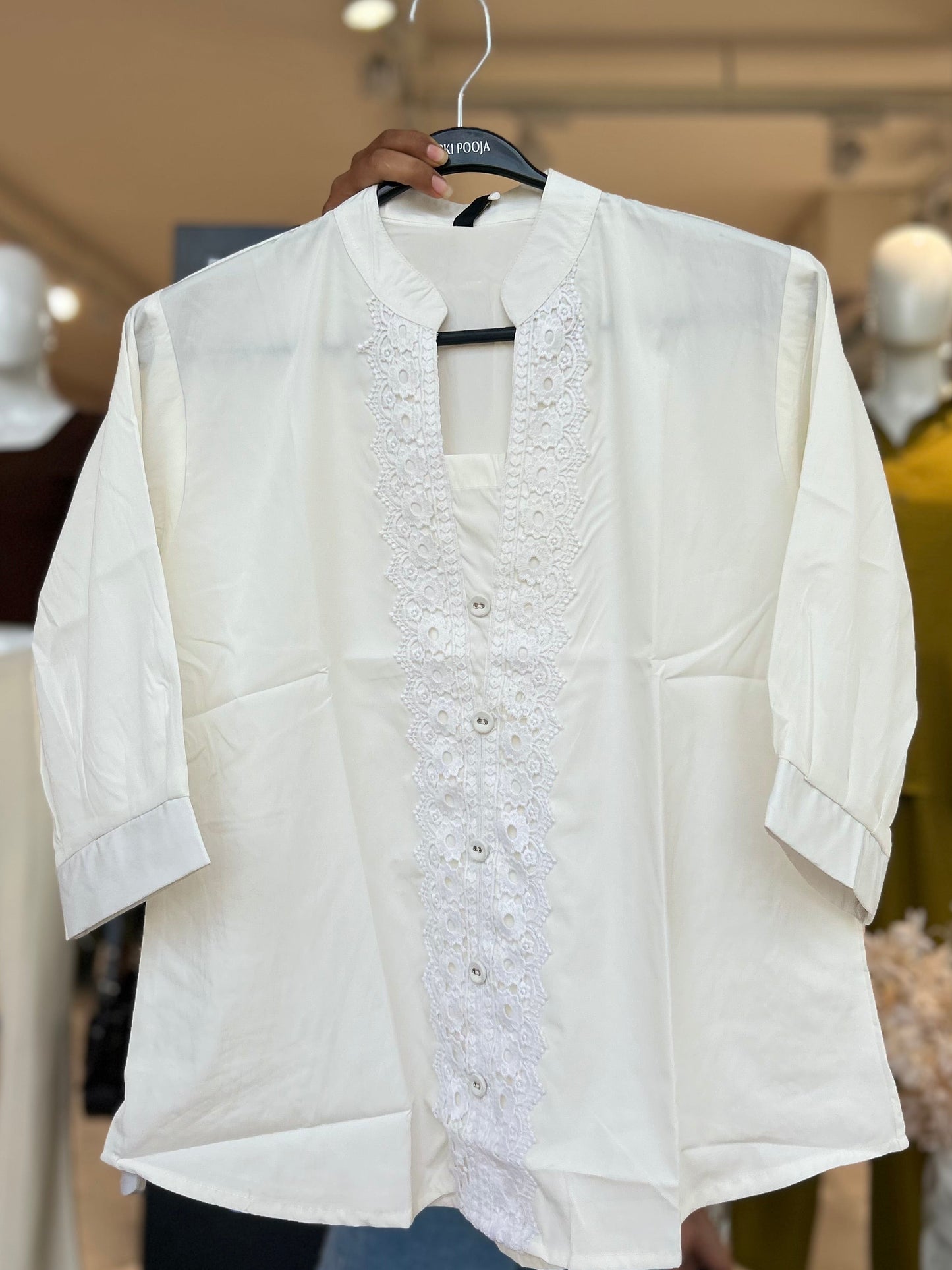 Lace Detail Cotton Shirt