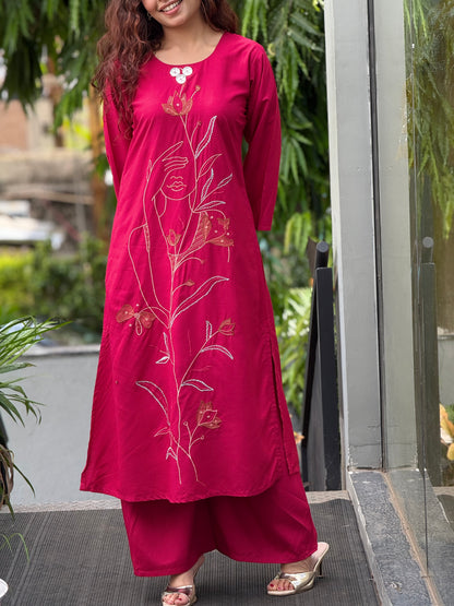 embroidered co-ord set