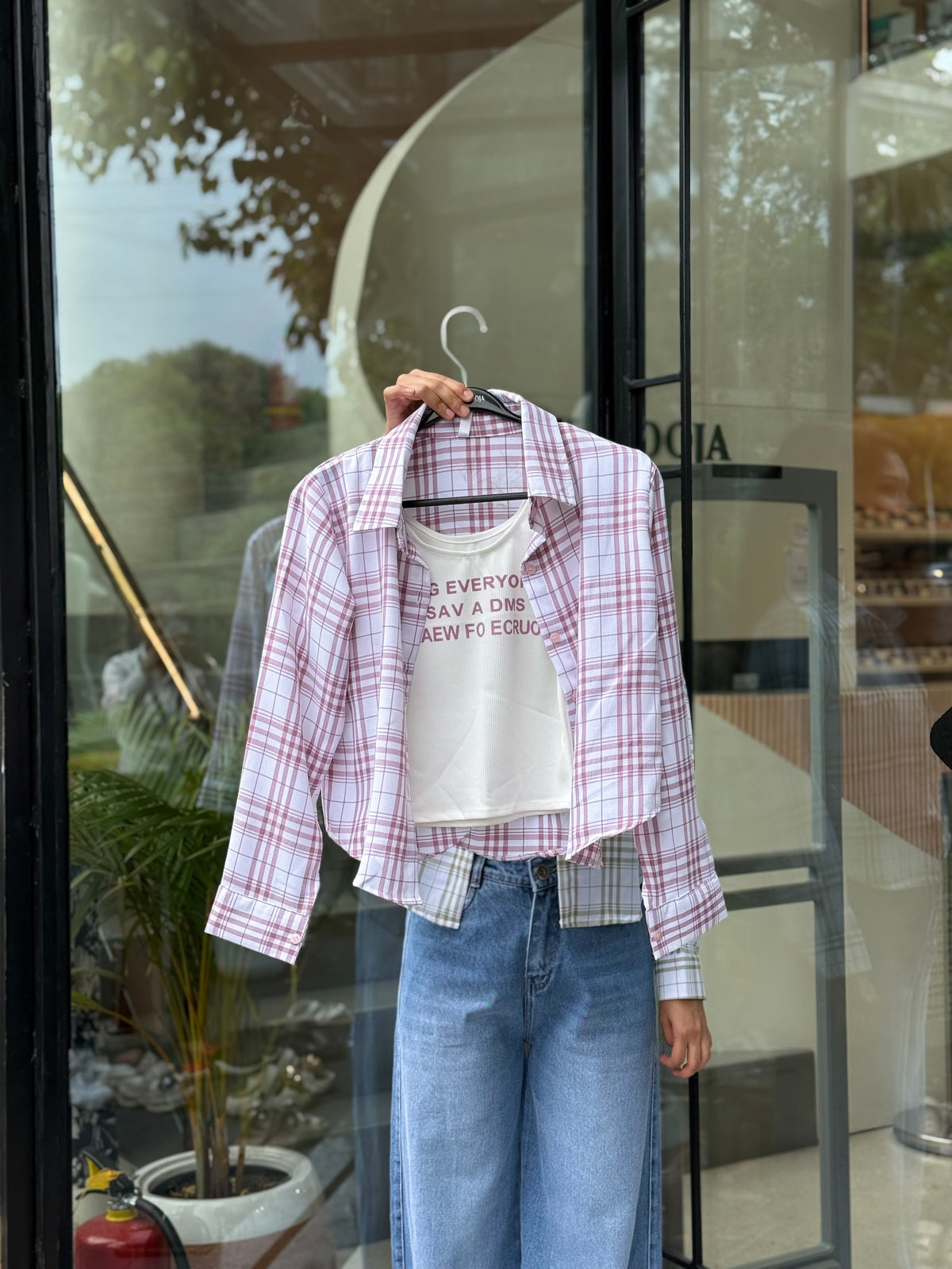Checks shirt with inner