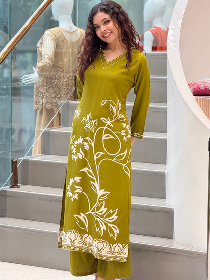 Floral Printed Kurta Palazzo Set