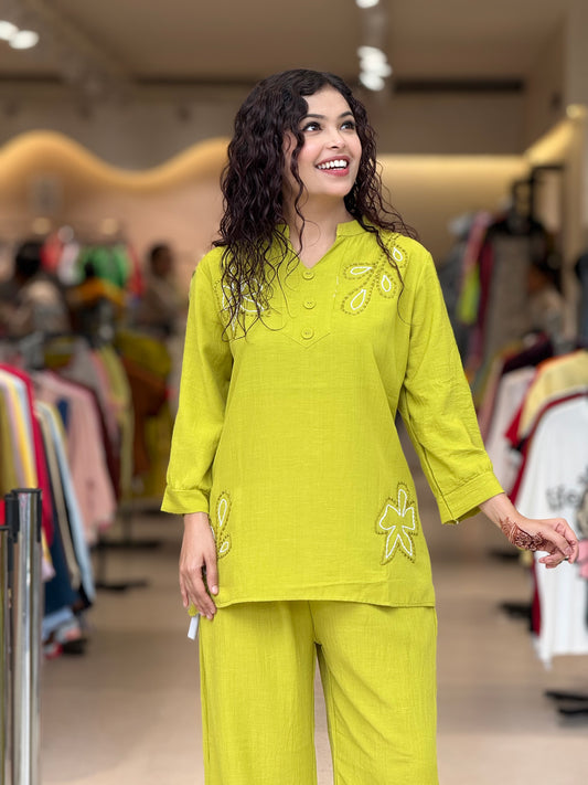 Embroidered plus size co-ord set