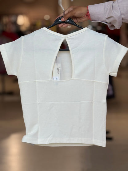 Ribbed Top with Back Cut-Out Detail