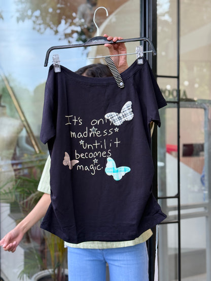 off shoulder T-shirt