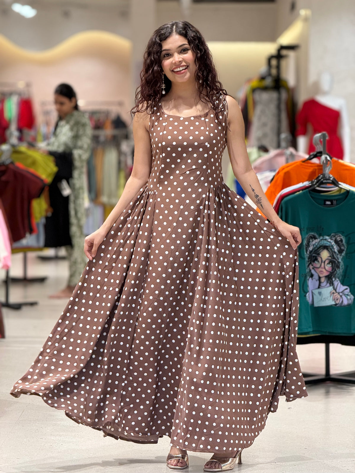 Polka dot one piece dress