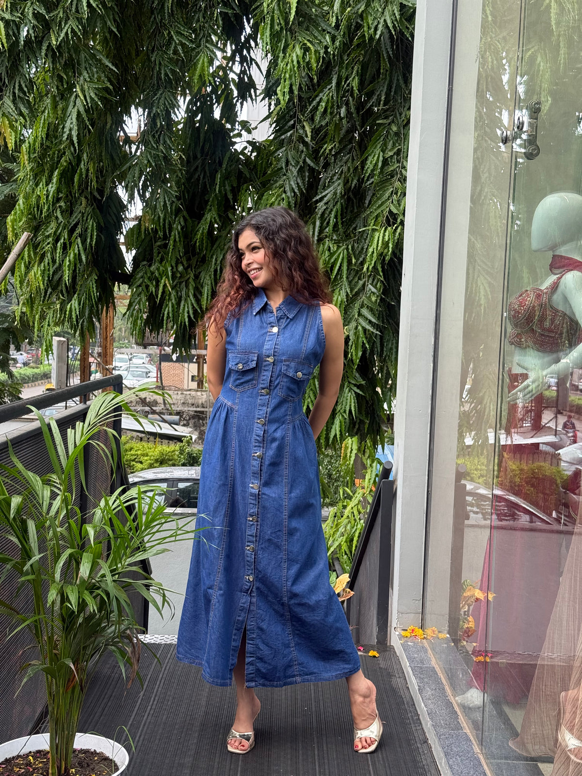 One piece denim dress