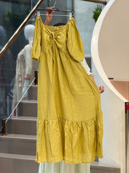 Front knot pattern one piece dress