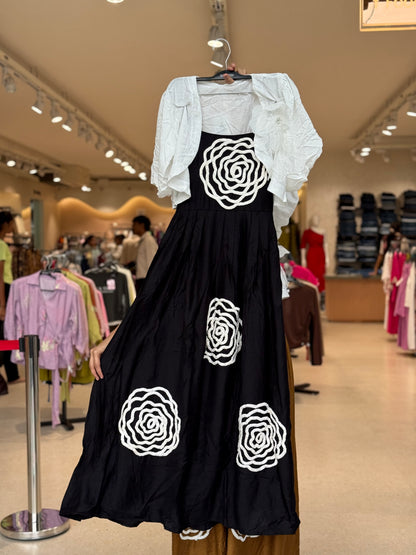 floor length partywear dress with jacket