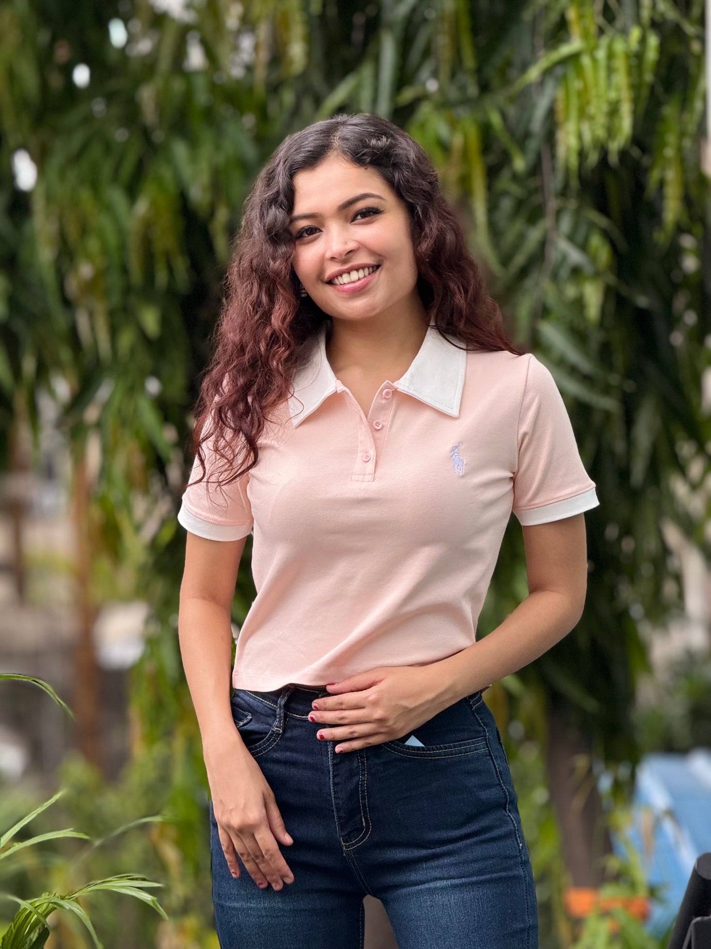 everyday wear crop polo tee