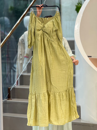 Front knot pattern one piece dress