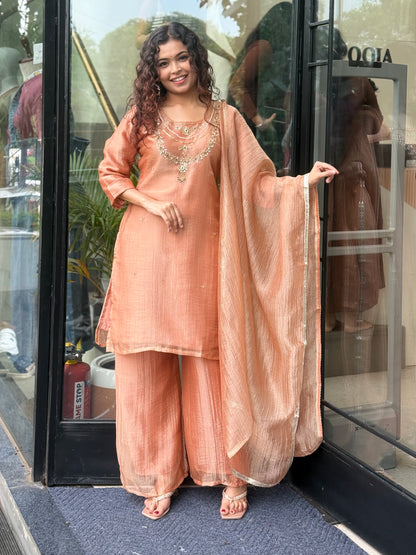 pearl stone work 3 piece partywear suit set