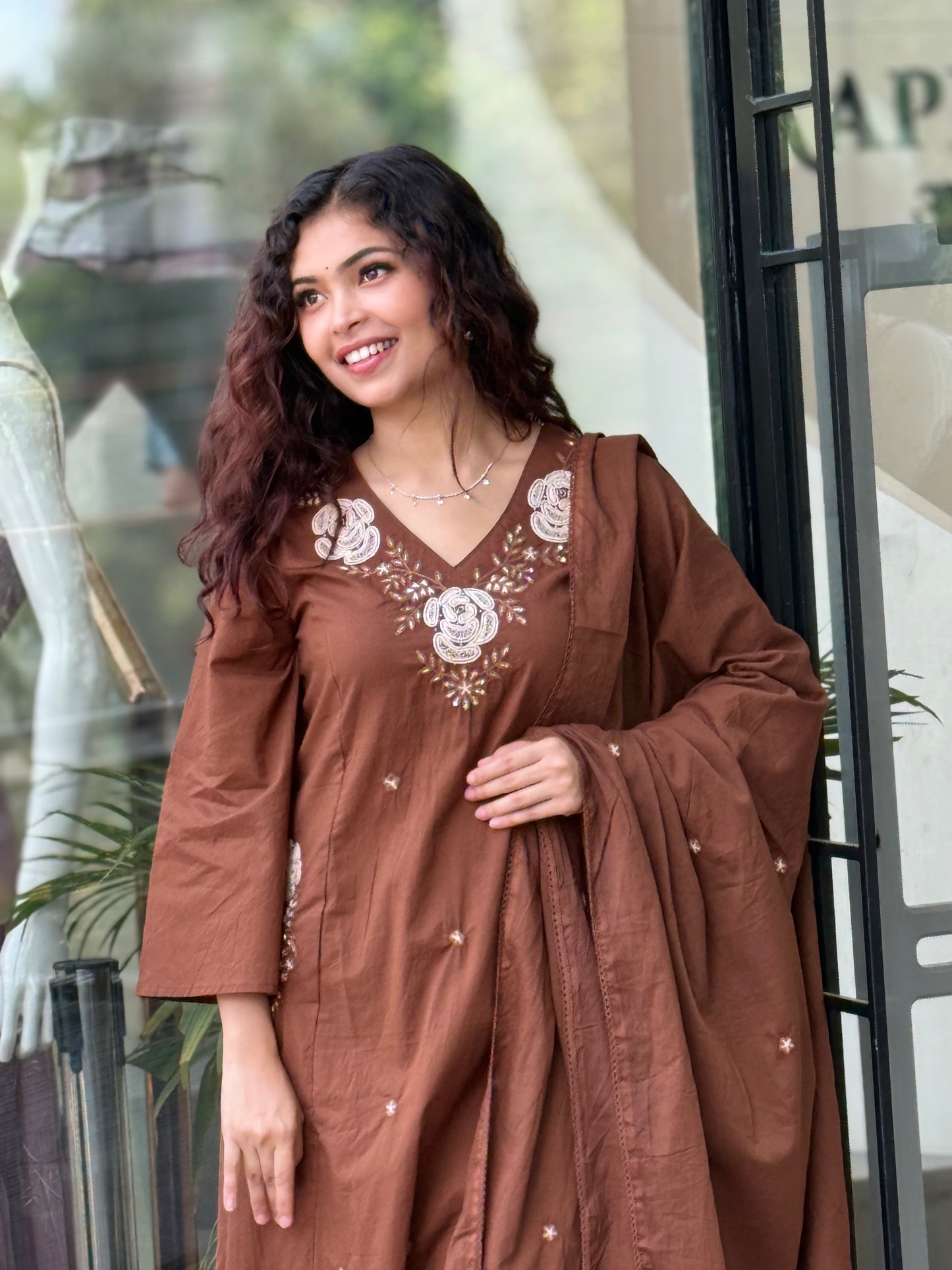Embroidered Pure Cotton 3 Piece Suit