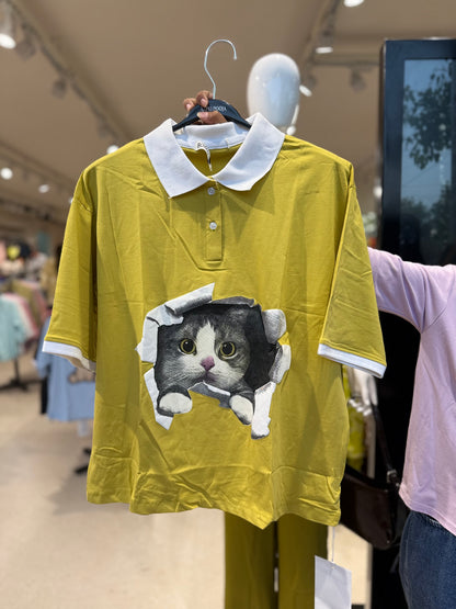 Graphic polo tee