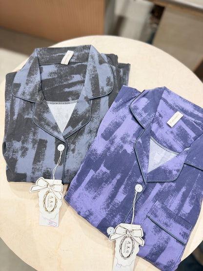 Tie die Print 2 piece night suit set