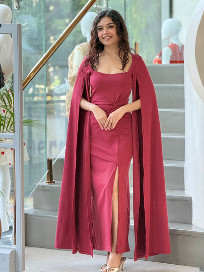 Fallen sleeves one piece dress