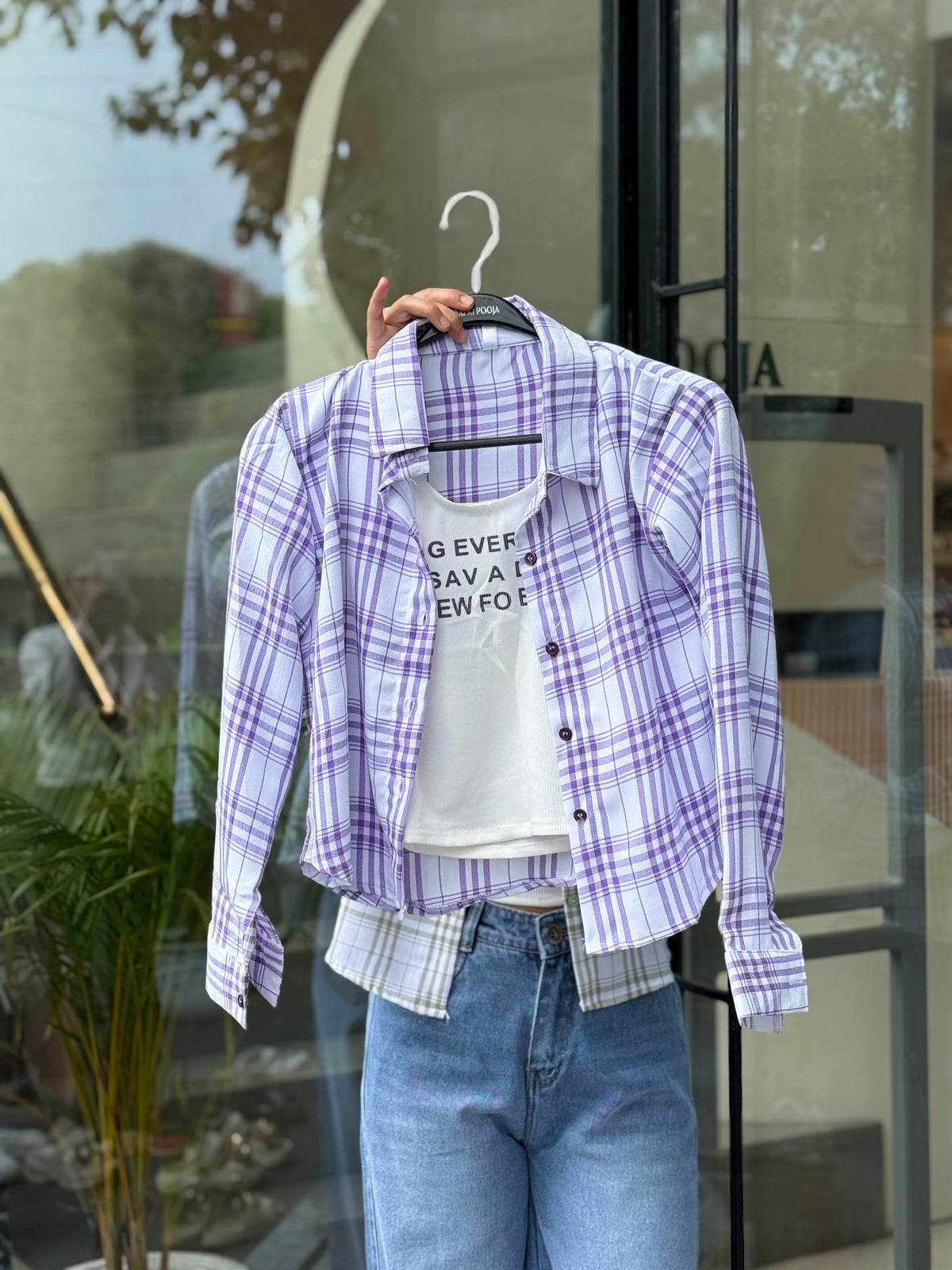 Checks shirt with inner