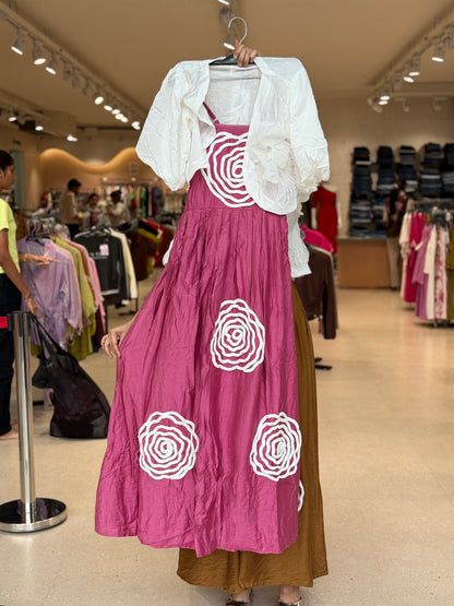 floor length partywear dress with jacket