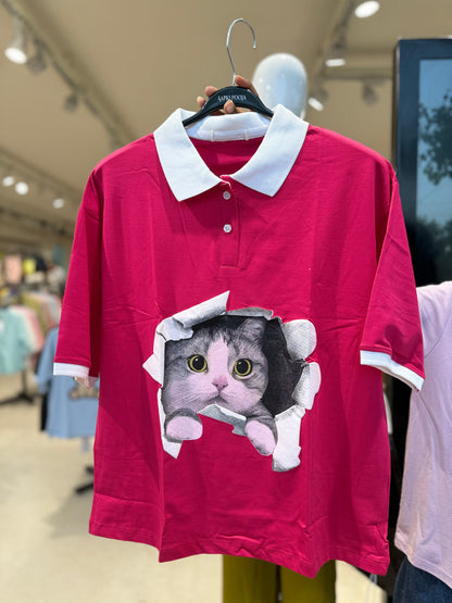 Graphic polo tee