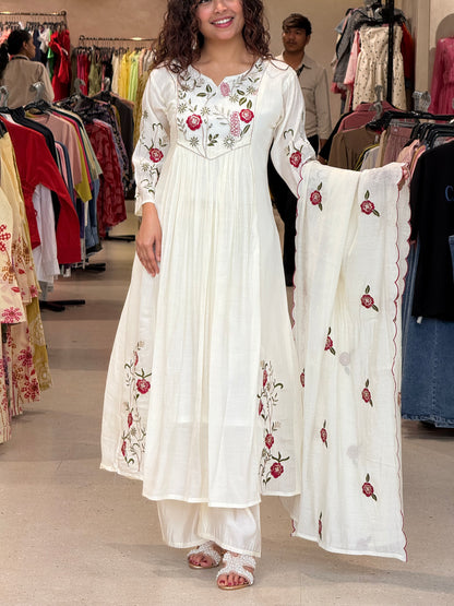 Sequence embroidered partywear 3 piece suit set