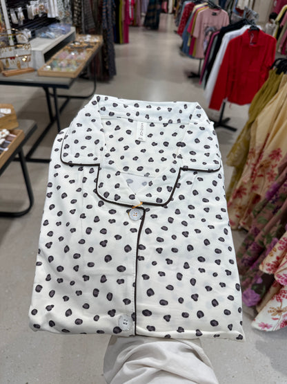 Polka dot 2 piece night suit set