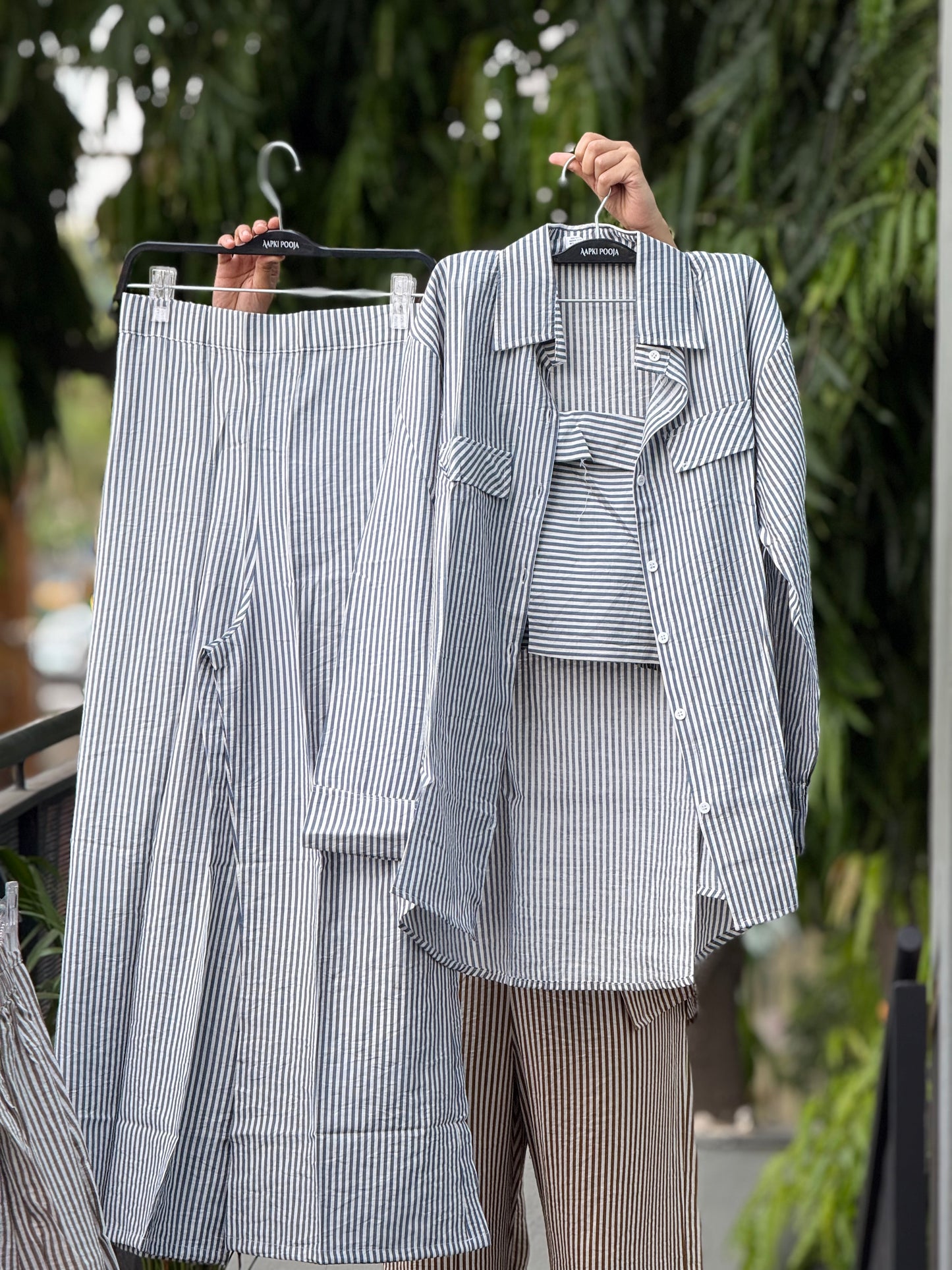 3 piece co-ord set with inner, oversized shirt and pant