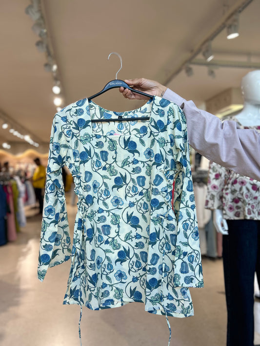 side dori full sleeve short kurti