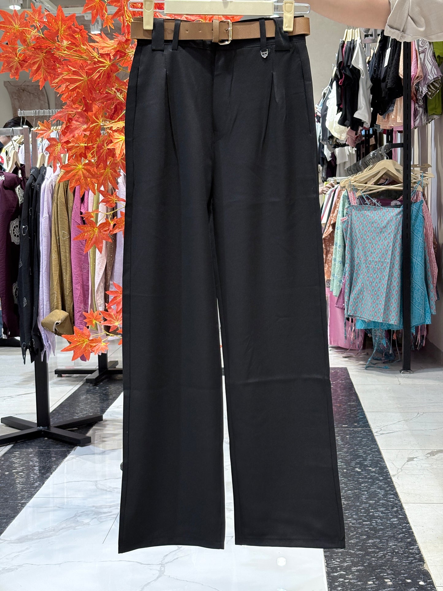 korean pant with belt