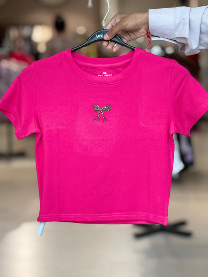 Elegant Bow Detail Crop Top