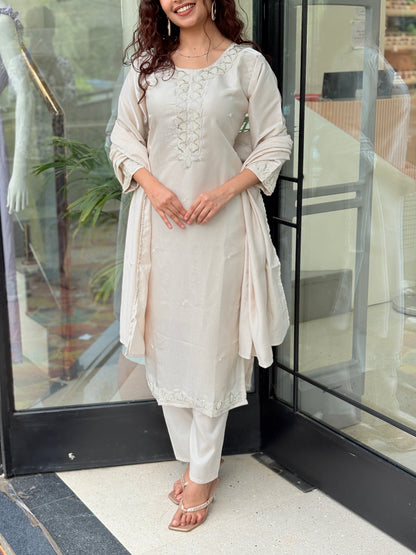 Hand work Kurta Pant Set with Dupatta