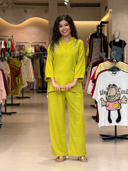 Embroidered plus size co-ord set