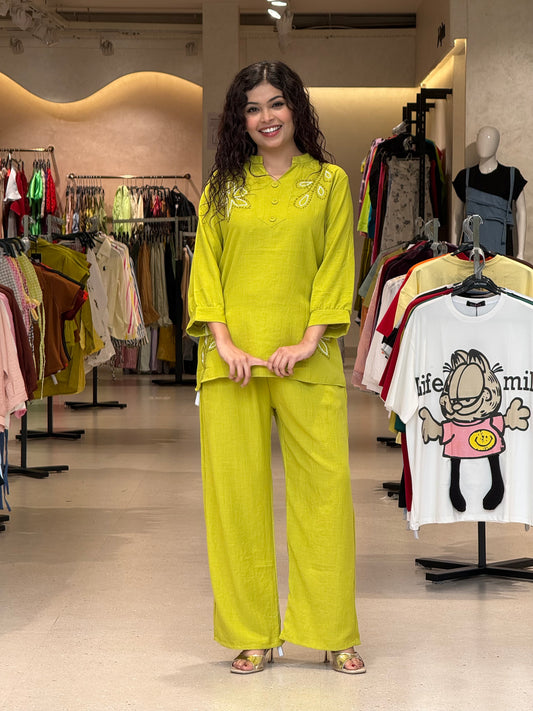 Embroidered plus size co-ord set