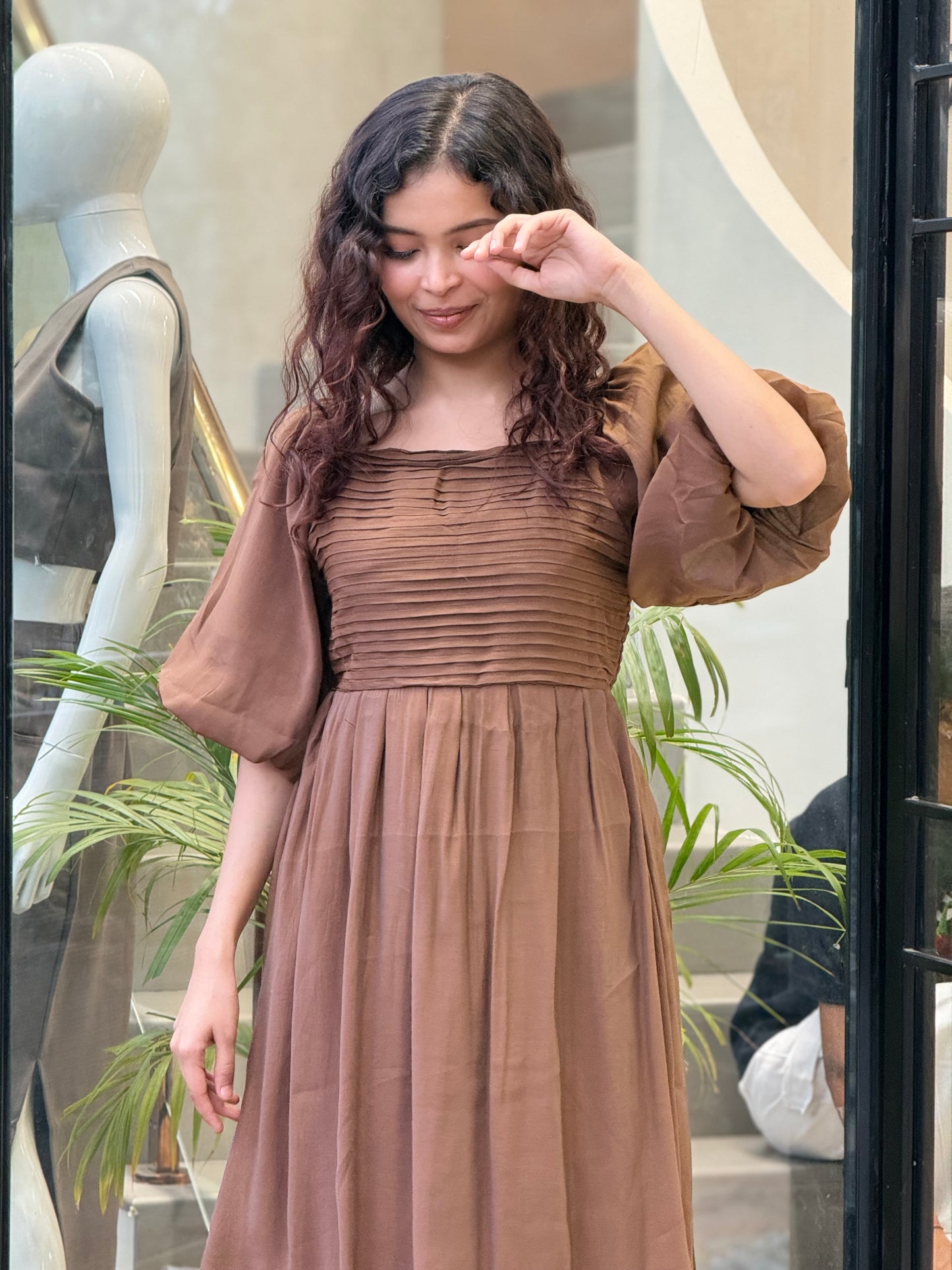Smocked Midi Dress