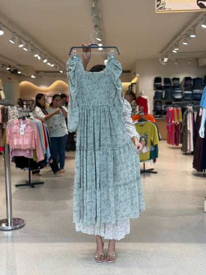 Floral one piece floor length dress