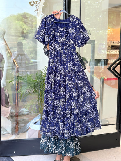 Elegant Floral Flowy Maxi Dress