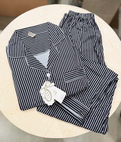 horizontal lines with little heart 2 piece night suit set