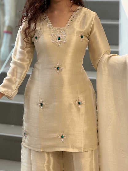 Silk Blend 3-Piece Suit Set with Dupatta