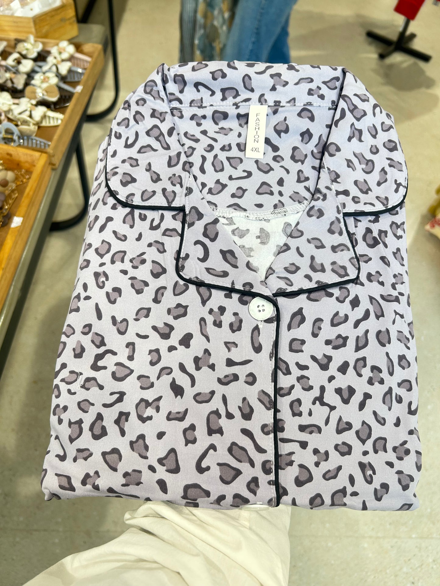 Leopard print 2 piece night suit set
