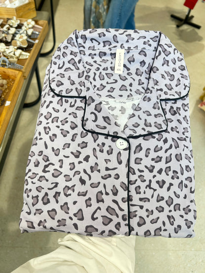 Leopard print 2 piece night suit set