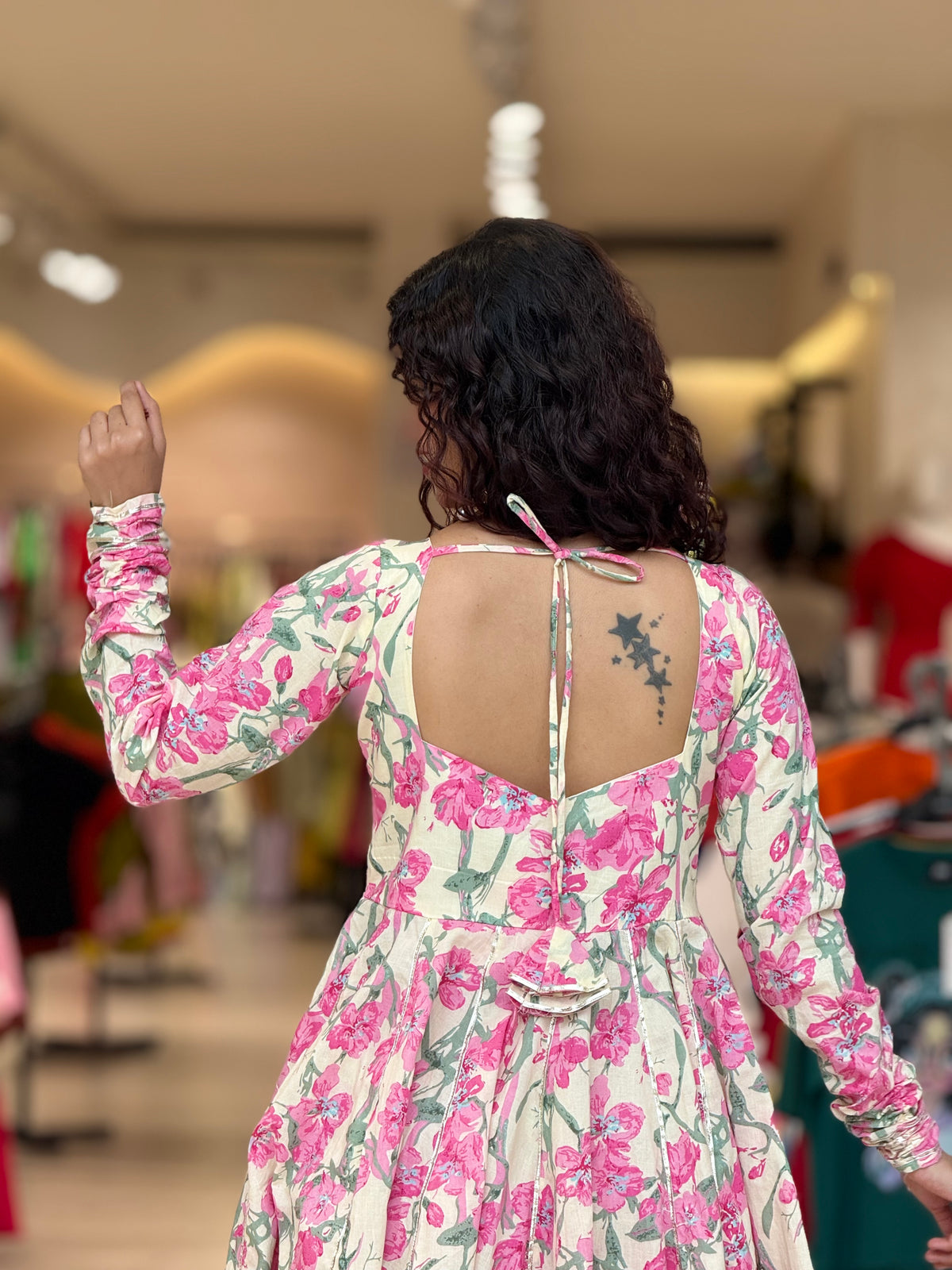white and pink peplum crop top and gher plazo with dupatta suit set