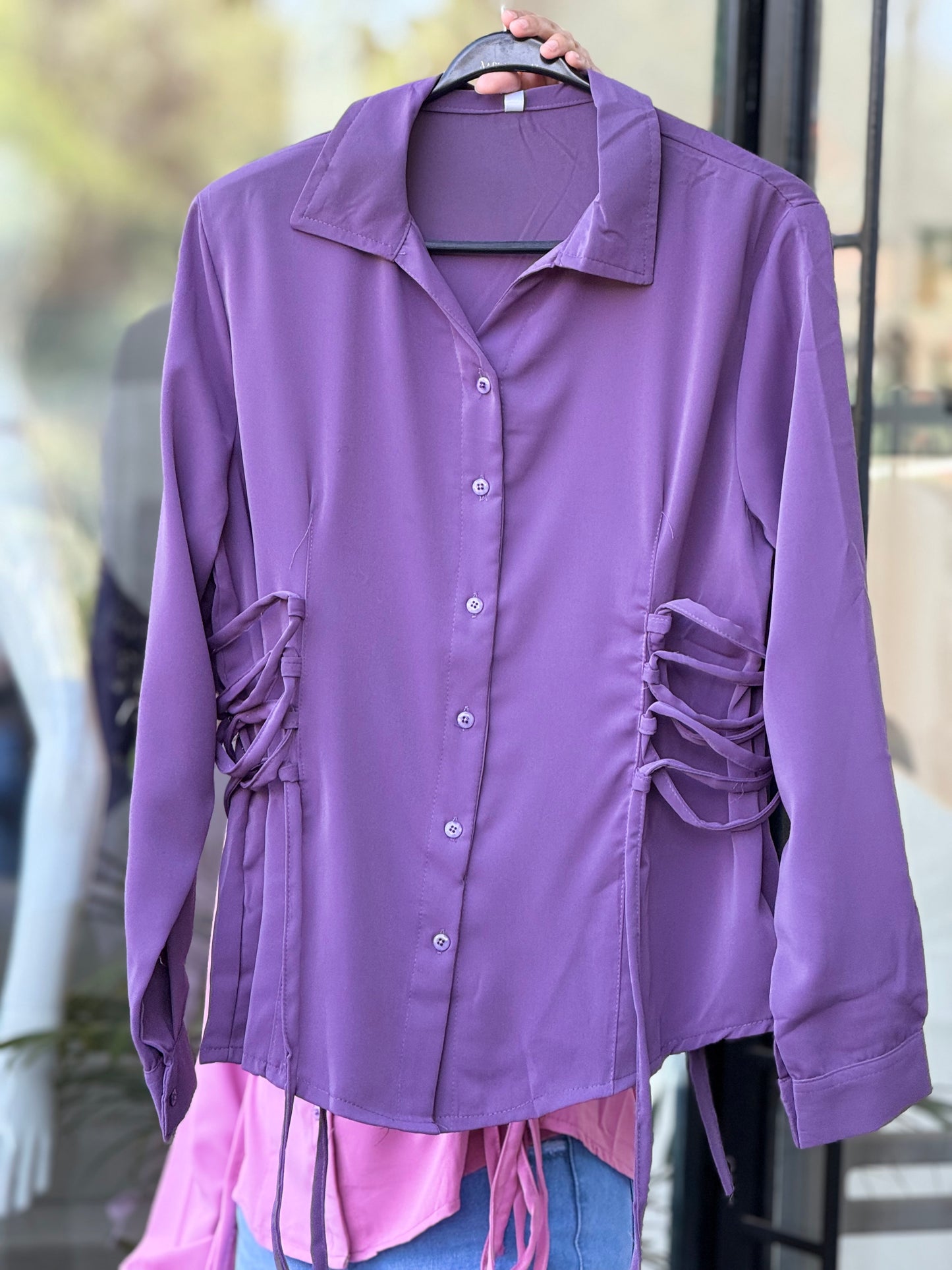 Pink Corset Style Shirt Top