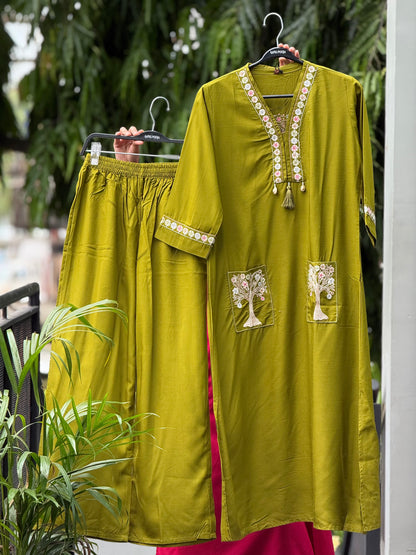 Embroidered co-ord set