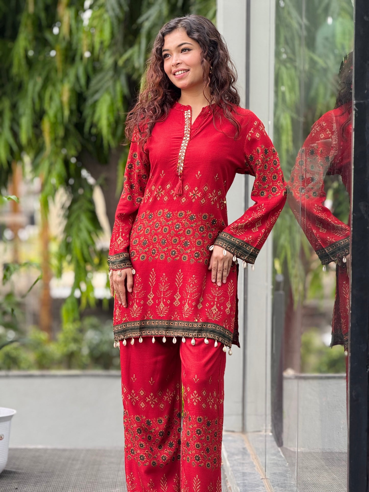 partywear co-ord set with neckwork
