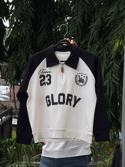 Zip up full sleeves polo T-shirt