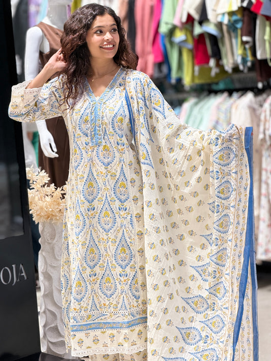 3 piece cotton suit set