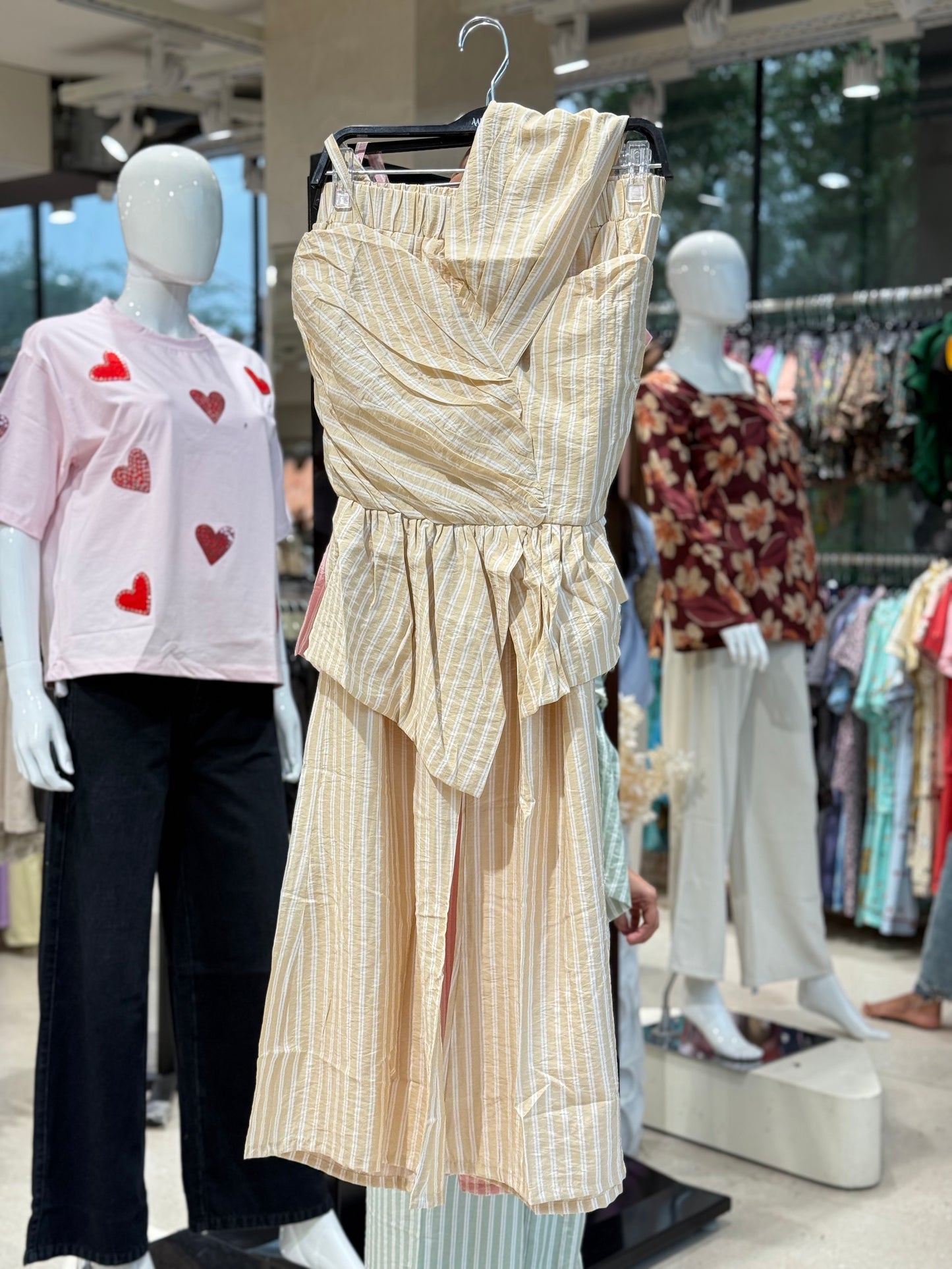 Striped Peplum Co-Ord Set