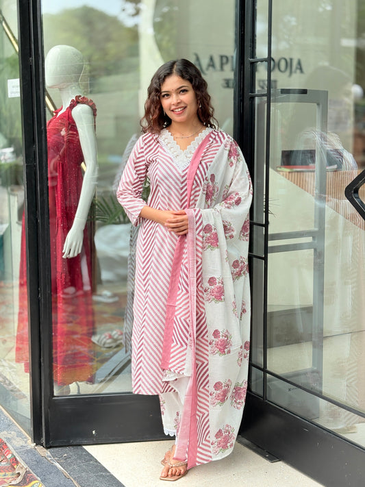 3 piece cotton suit.