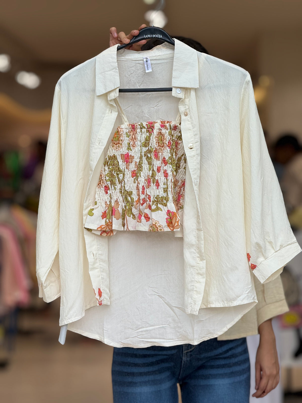 Shirts with printed inners.