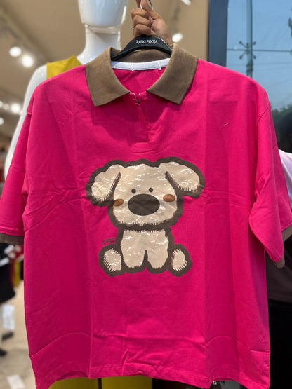 Graphic polo tee