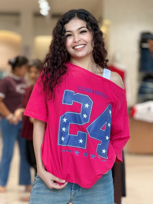 Everyday one side down shoulder T-shirt