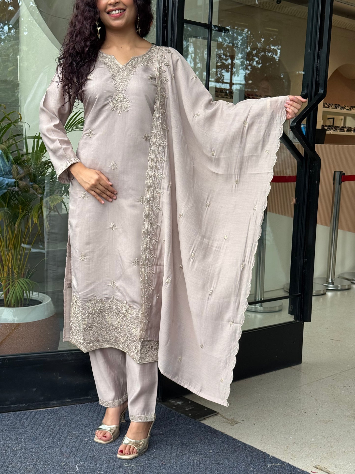 3 piece partywear suit set