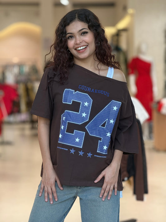 Everyday one side down shoulder T-shirt